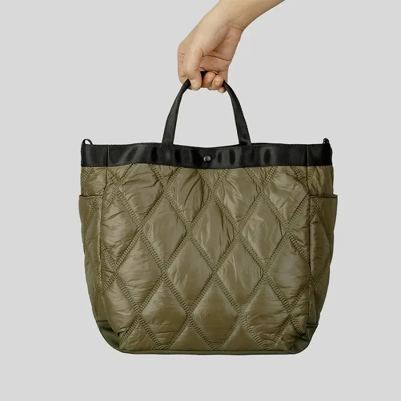 

Casual Quilted Large Tote Bag Designer Padded Women Handbags Waterproof Nylon Shoulder Crossbody Bags Big Shopper Purses 2023