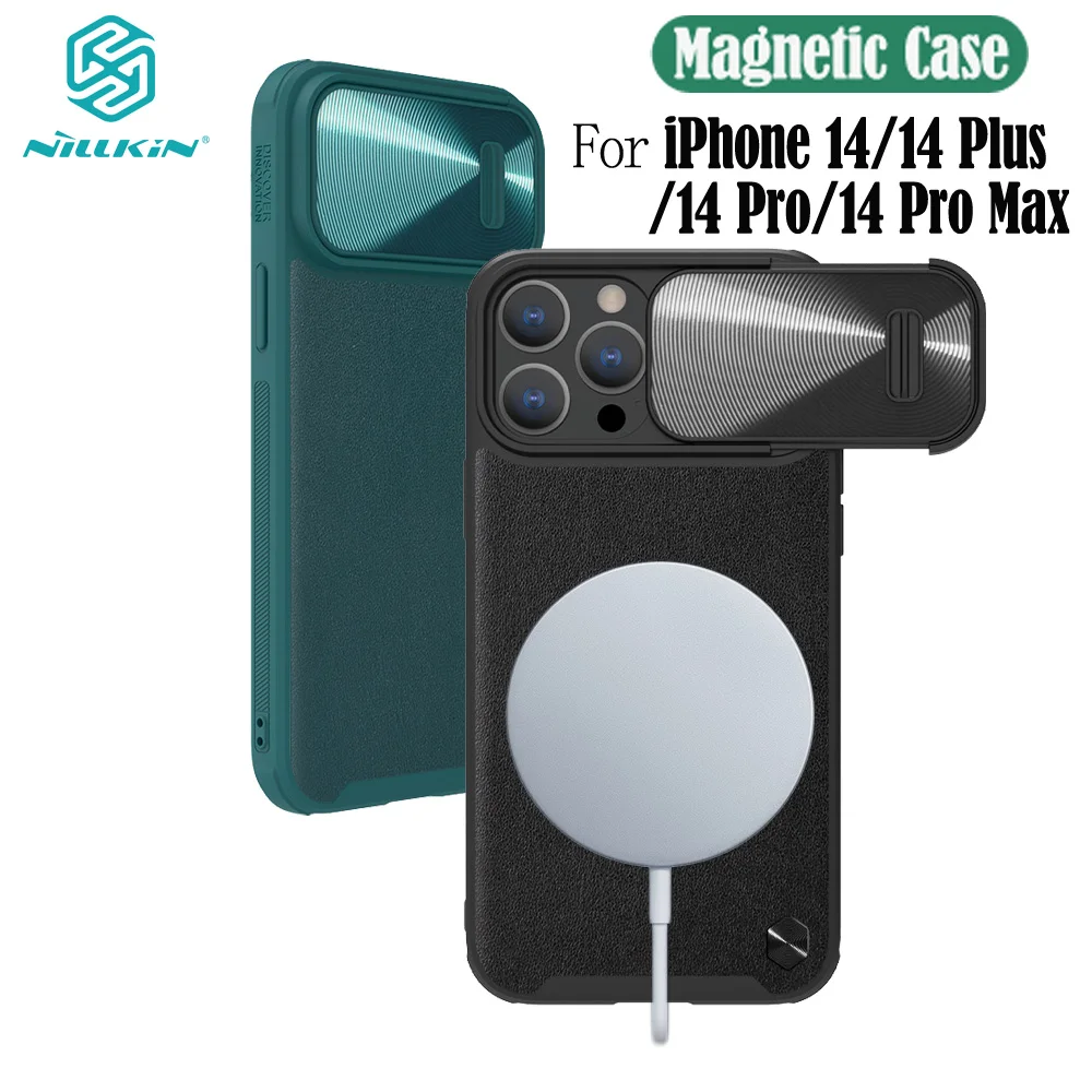 Magnetic Case For iPhone 14 Pro Max NILLKIN Leather Case For MagSafe Slide Camera Cover For iPhone 14 Pro Plus With Lanyard Hole 
Magnetic Case For iPhone 14 Pro Max NILLKIN Leather Case For MagSafe Slide Camera Cover For iPhone 14 Pro Plus With Lanyard Hole