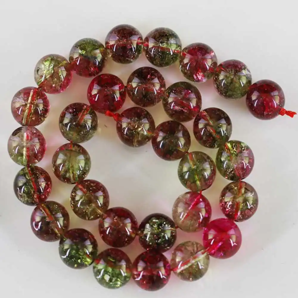 

6MM Natural Watermelon Tourmaline Round Gemstone Loose Beads 15" Yoga Handmade Beaded Wrist Restore Buddhism Taseel Spirituality