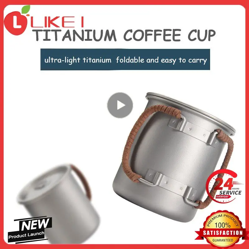 

450ml Pure Titanium Coffee Cup Titanium Metal Mug Outdoor Water Glass Beer Glass Beverage Cup Can Boil Water