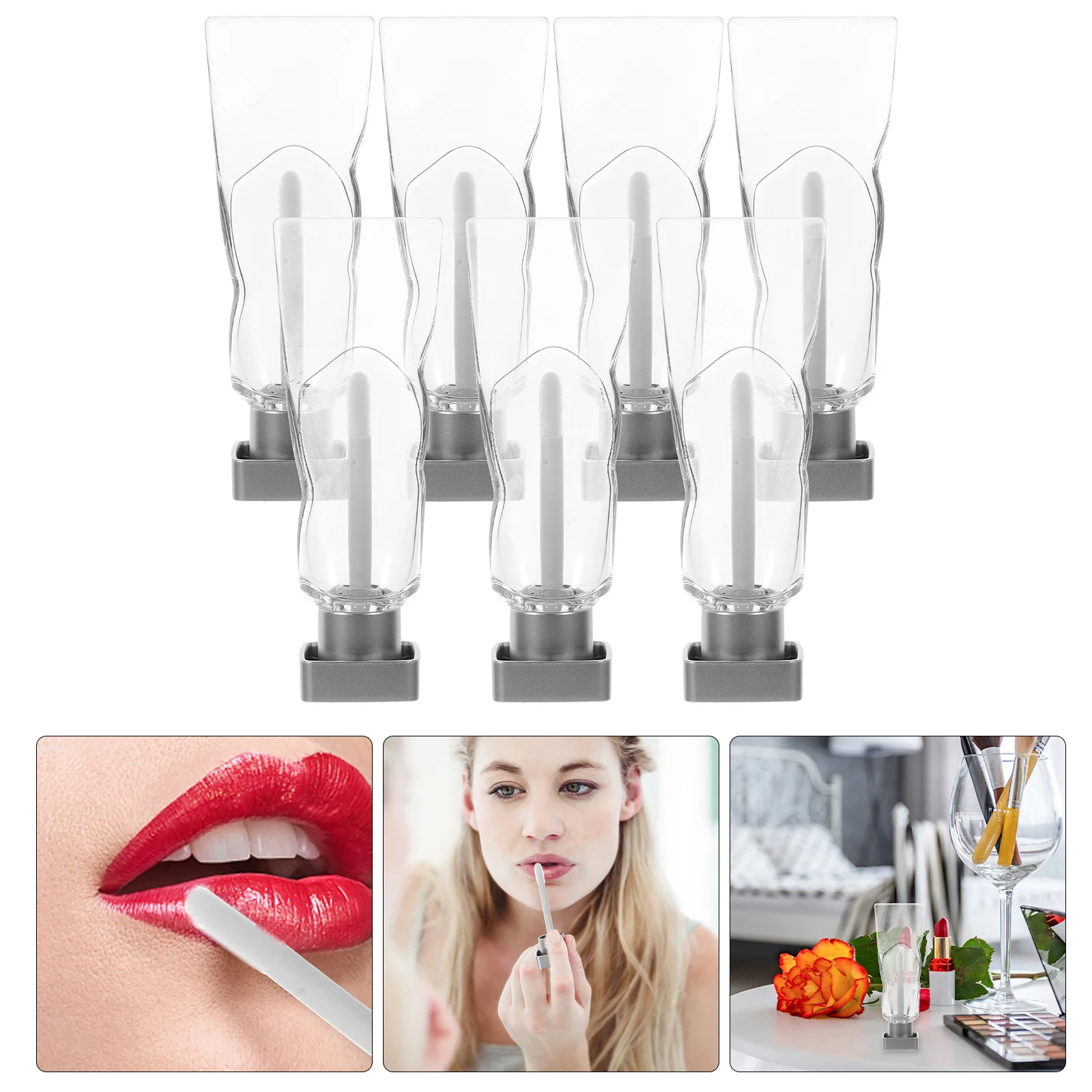 

8 Pcs Lip Gloss Tube Lipstick Empty Bottles Balm Containers Small Tubes Balms Holder Color