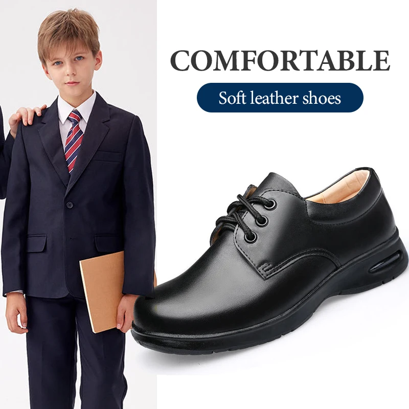 

Туфли для кампуса, детская обувь для учащихся средней школы, кожаные туфли для мальчиков раннего возраста, классические туфли с мягкой подошвой, черные высокие детские