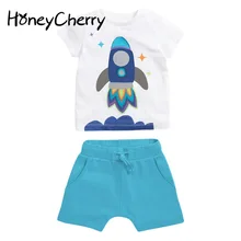 HoneyCherry Summer new boys short sleeve printed cotton sets baby boy clothes set kids clothes 
HoneyCherry Summer new boys short sleeve printed cotton sets baby boy clothes set kids clothes