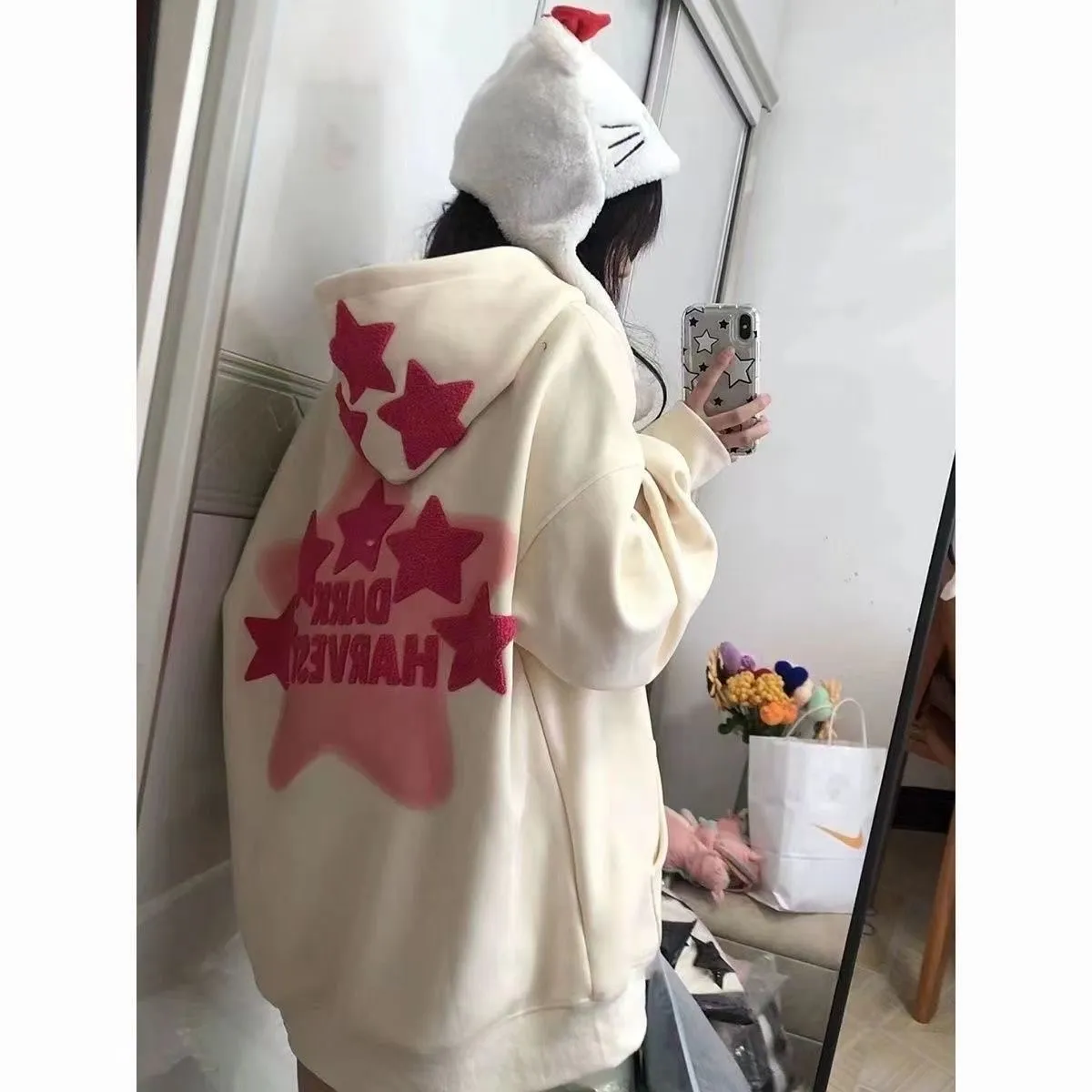 Y2K Popular Hooded Sweater New 2023 Personalized Lazy Style Loose Long Sleeve Top Warm Fashion Star Print Retro American Street
Y2K Popular Hooded Sweater New 2023 Personalized Lazy Style Loose Long Sleeve Top Warm Fashion Star Print Retro American Street