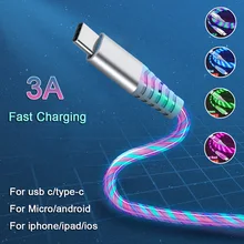 3A Flow Luminous Lighting Usb Data Cable for IPhone 12 13 Pro 3in1 2in1 LED Micro USB Type C 8-Pin Charger for Xiaomi Huawei
3A Flow Luminous Lighting Usb Data Cable for IPhone 12 13 Pro 3in1 2in1 LED Micro USB Type C 8-Pin Charger for Xiaomi Huawei