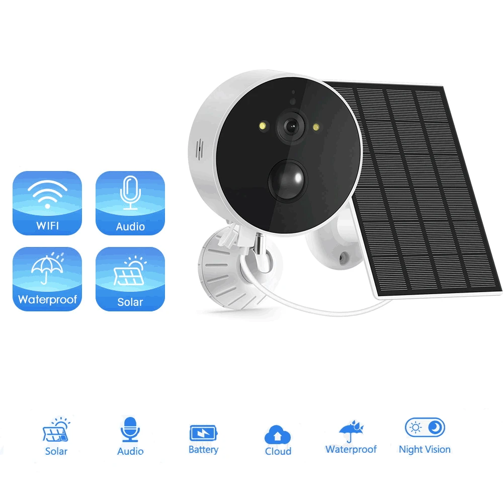 Wifi Security Camera Outdoor Full HD 1080P Solar Camera Human Detection Wireless Surveillance 4000mAh Rechargeable Battery CCTV
Wifi Security Camera Outdoor Full HD 1080P Solar Camera Human Detection Wireless Surveillance 4000mAh Rechargeable Battery CCTV