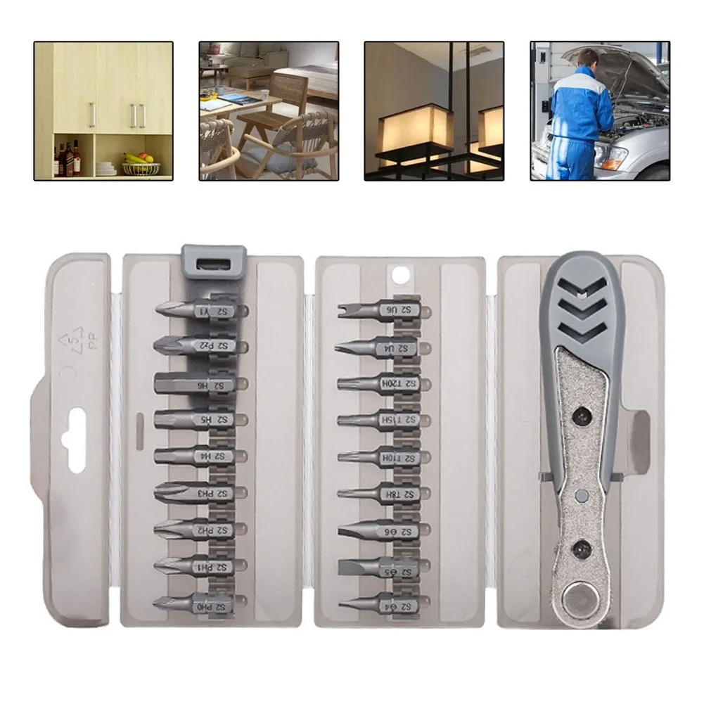 19In1 Ratchet Wrench Screwdriver Set Magnetic Bits Screwdrivers Kit DIY Durable Repair Household Power Tool
19In1 Ratchet Wrench Screwdriver Set Magnetic Bits Screwdrivers Kit DIY Durable Repair Household Power Tool