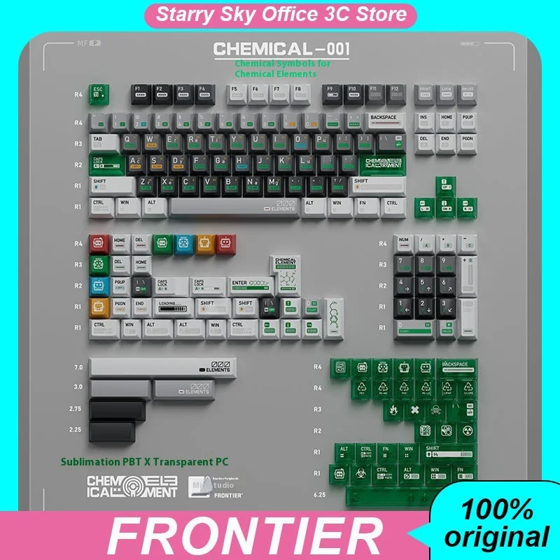 

Прозрачная механическая клавиатура Frontier chemicals 001, термосублимационная клавиатура, 173keys, для ПК, игр, офисных аксессуаров