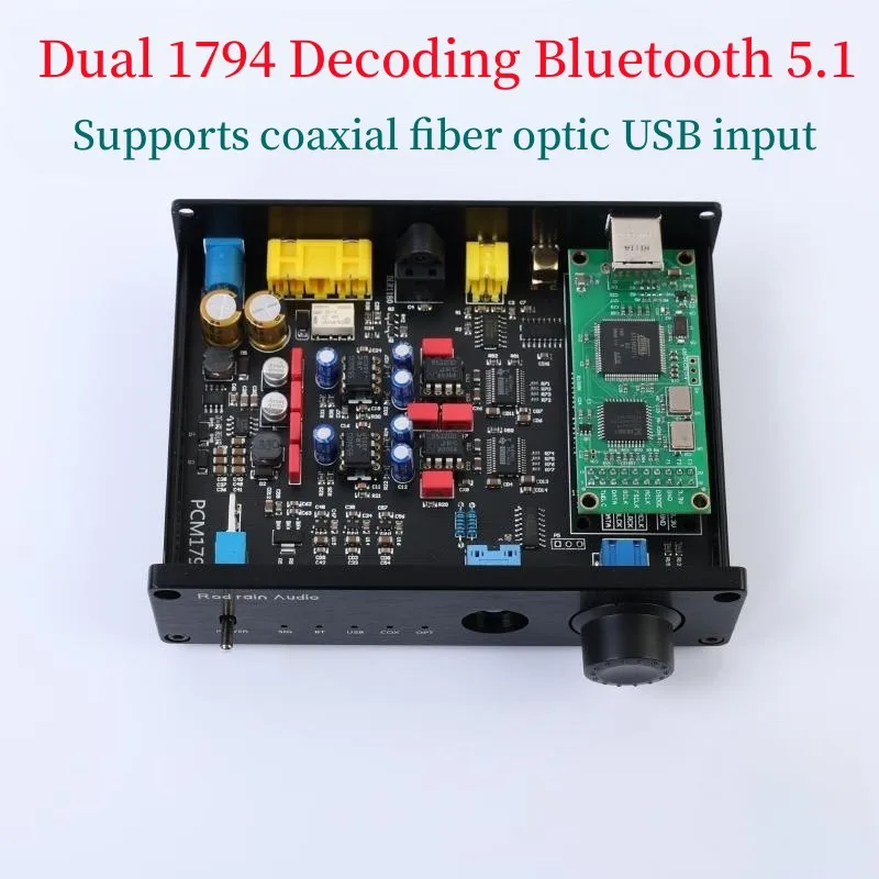 

Двойной параллельный декодер PCM1794 QCC5125 Bluetooth 5,1 USB звуковая карта ушной усилитель Super CSR8675 5,0