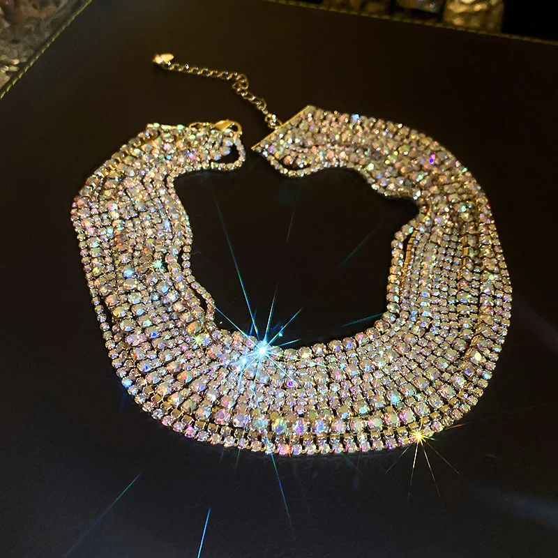 2023 New Luxury Colorful Crystal Chokers Necklaces for Women Multilayer Gold Color Chain Necklaces Statements Jewelry Chain
2023 New Luxury Colorful Crystal Chokers Necklaces for Women Multilayer Gold Color Chain Necklaces Statements Jewelry Chain