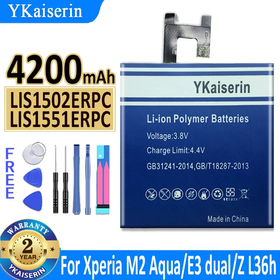 

4200mAh YKaiserin Battery LIS1502ERPC/LIS1551ERPC For Sony Xperia M2 Aqua S50h/E3 dual D2302 D2203 D2403 D2212 Bateria