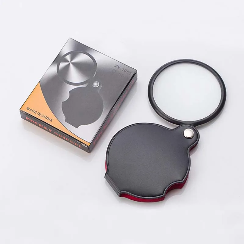 

3pcs 6X 60mm Sunlight Focusing Ignition Magnifier Foldable Children Toys Gift Handheld Magnifying Glass Loupe with Holster Case