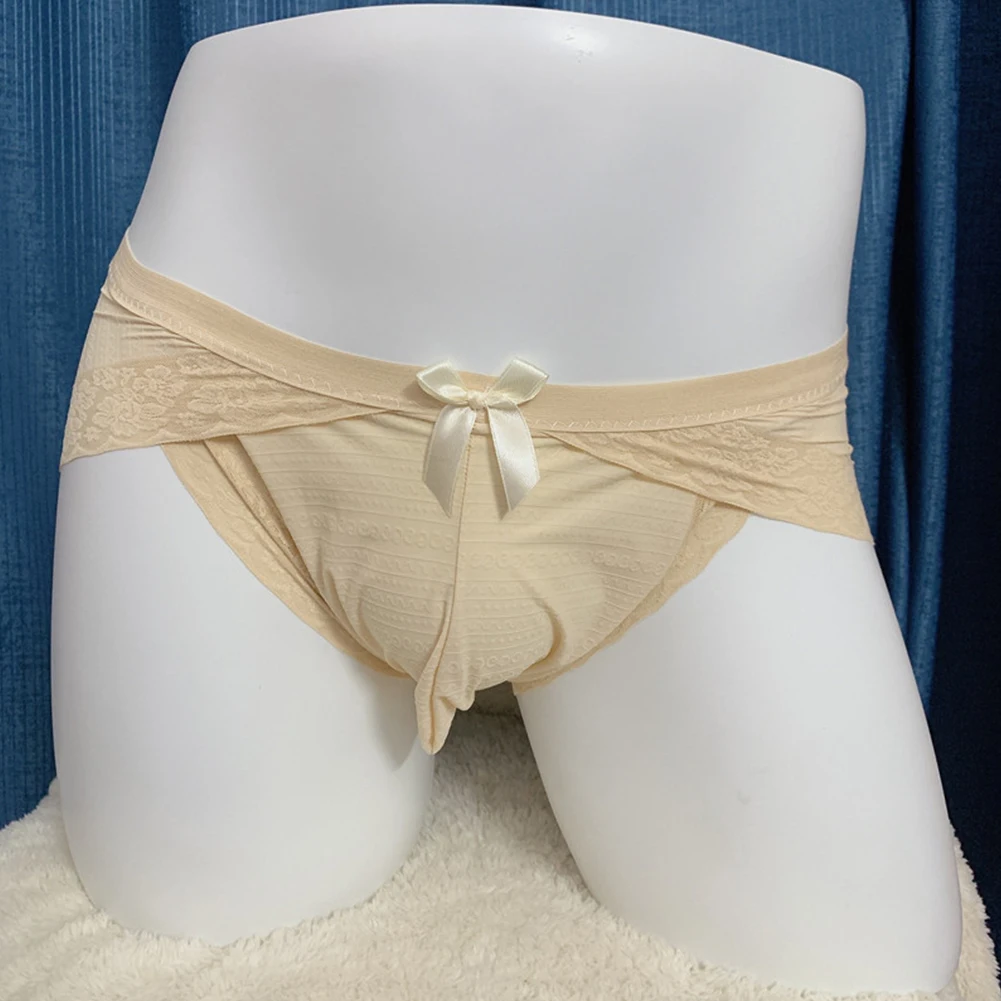 Men Sexy Sheer Lace Breathable Briefs Big Convex Pouch Panties Bow Comfortable Underpants Sissy Underwear Seductive Lingerie
Men Sexy Sheer Lace Breathable Briefs Big Convex Pouch Panties Bow Comfortable Underpants Sissy Underwear Seductive Lingerie