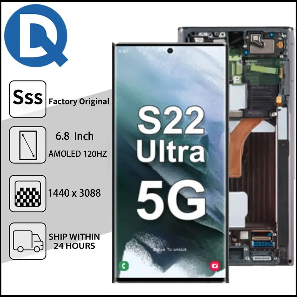 LCD Display for Samsung Galaxy S22 Ultra, Touch Screen Digitizer Replacement, Quality for SM-S908B, 6.8 in
LCD Display for Samsung Galaxy S22 Ultra, Touch Screen Digitizer Replacement, Quality for SM-S908B, 6.8 in