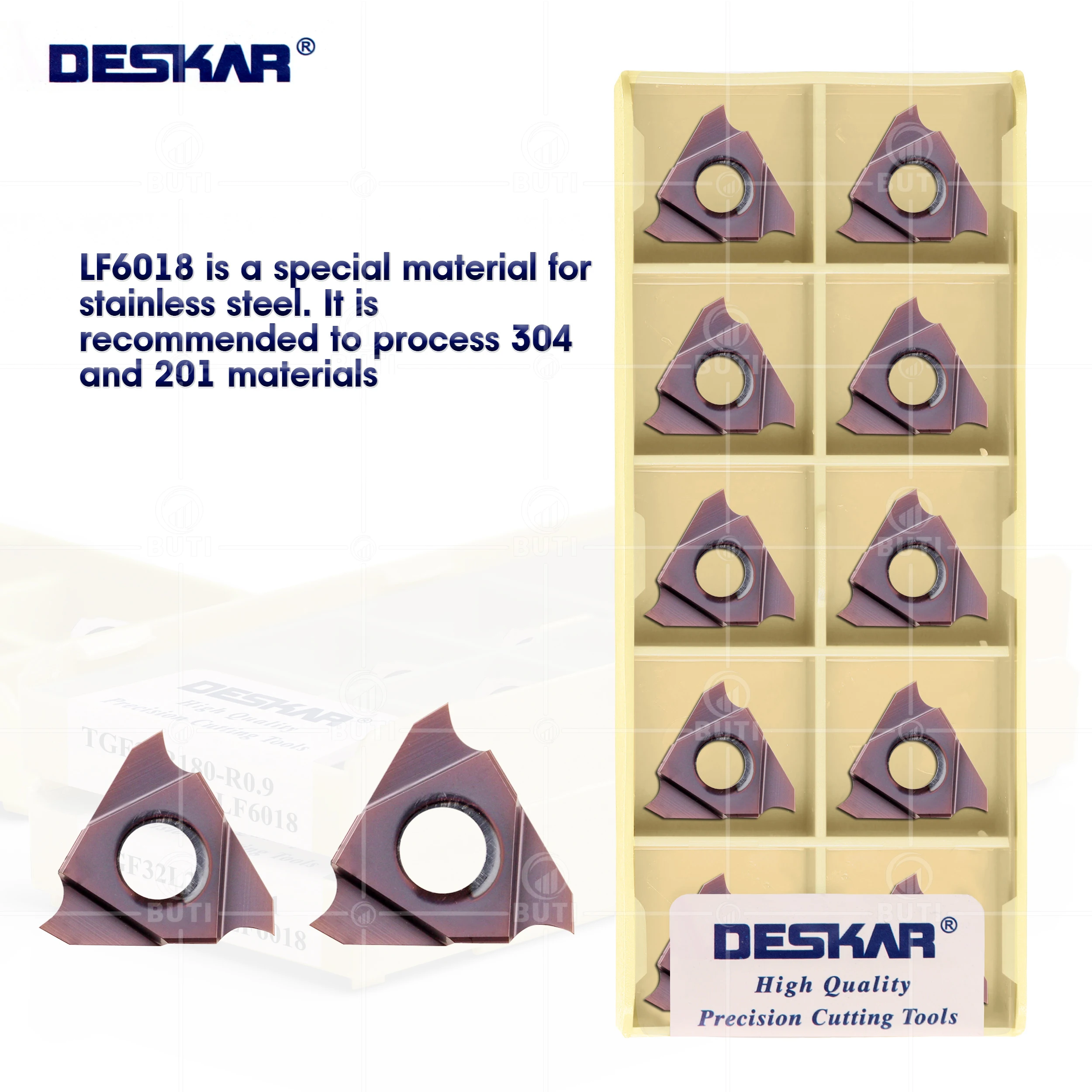 DESKAR 100% Original Vertical Slotted Blades TGF32R/L050-300 LF6018 High Quality Carbide Grooving Inserts CNC Lathe Cutter Tools
DESKAR 100% Original Vertical Slotted Blades TGF32R/L050-300 LF6018 High Quality Carbide Grooving Inserts CNC Lathe Cutter Tools
