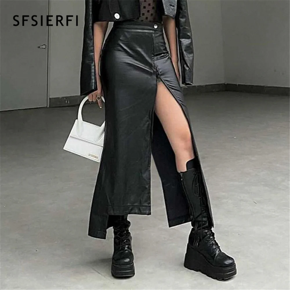 SFSIERFI Open Split Hem Leather Skirt Women 2023 Fall Winter Y2k High Waist Long Skirt Female Sexy Elegant Irregular Hip Skirts
SFSIERFI Open Split Hem Leather Skirt Women 2023 Fall Winter Y2k High Waist Long Skirt Female Sexy Elegant Irregular Hip Skirts