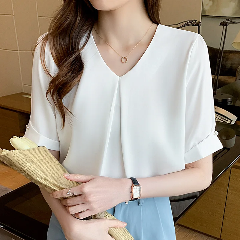 New Retro Pullover White Long Sleeve Solid Color Shirt Women's Simple Blue Tops and Blouses Chiffon Elegant Fashion Spliced Tops
New Retro Pullover White Long Sleeve Solid Color Shirt Women's Simple Blue Tops and Blouses Chiffon Elegant Fashion Spliced Tops
