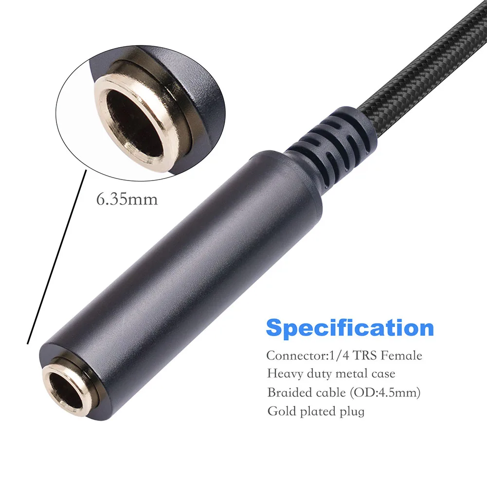 High Grade XLR to 1/4 Inch Female Cable Professional Audio Adapter 3 Pin XLR Female to 1/4 TRS Female Converter
High Grade XLR to 1/4 Inch Female Cable Professional Audio Adapter 3 Pin XLR Female to 1/4 TRS Female Converter