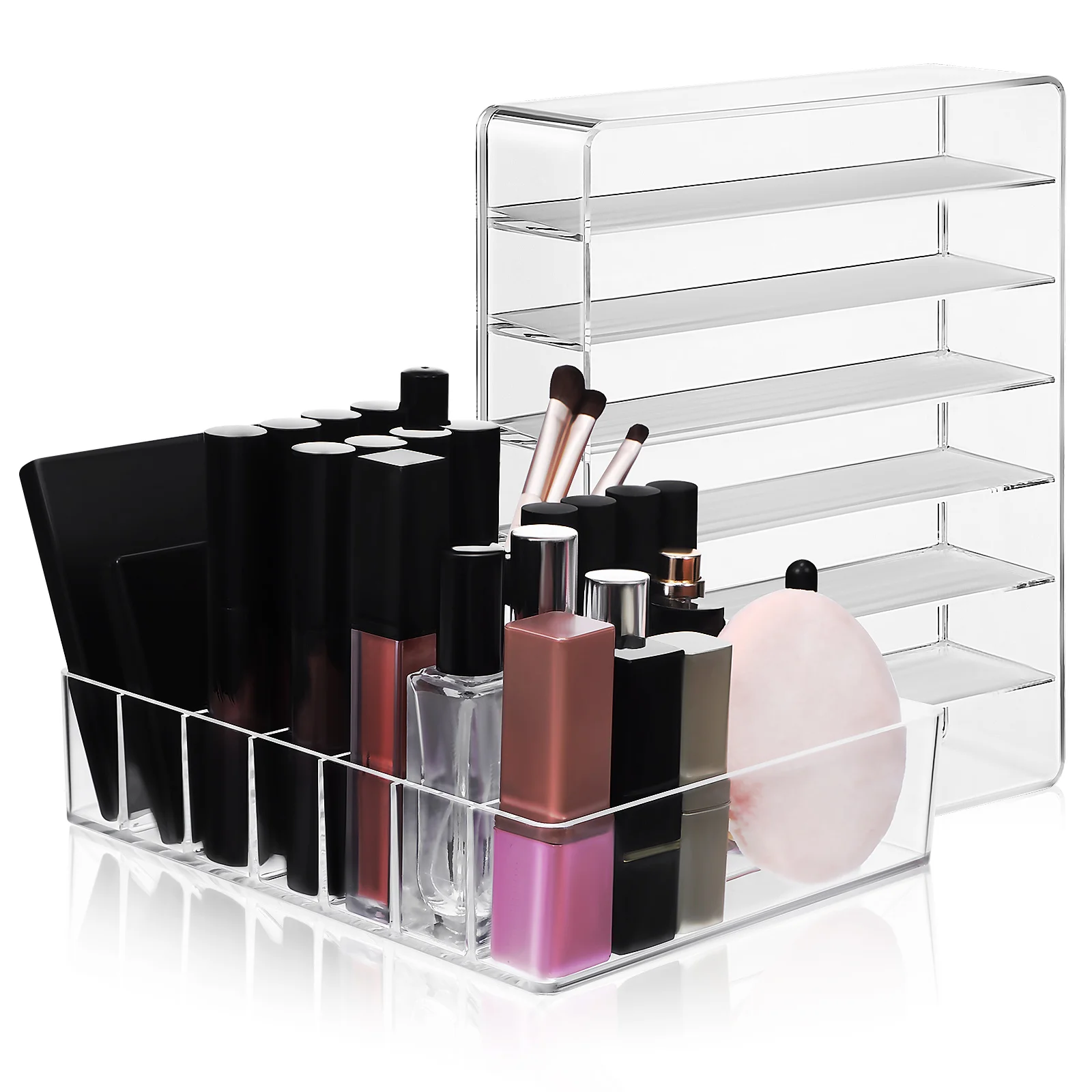 

Eyeshadow Organizer Makeup Storage Case Clear Display Dresser Organizer Acrylic Seven Grid Eye Shadow Disk Storage Box