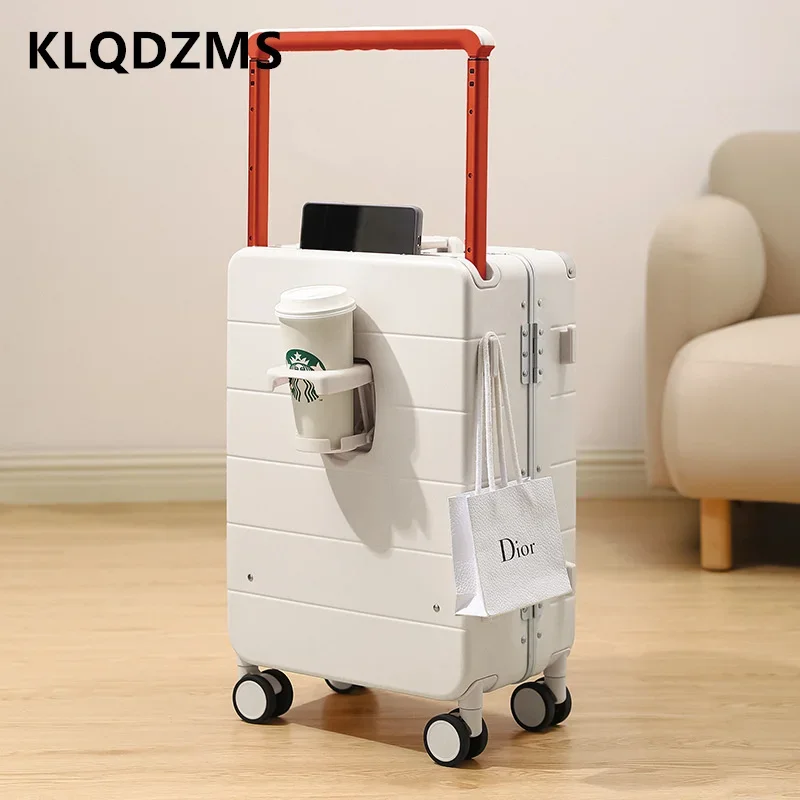 

KLQDZMS Rolling Suitcase PC Aluminum Frame Boarding Box 20 “24” 26 Inches Large Capacity Trolley Case Men with Wheels Suitcase