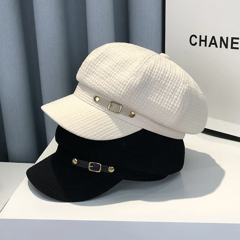 

Fashion Designer Winter Women Berets Female Retro boinas caps for women hats Bonnets Hats for Women Octagonal Newsboy Hat