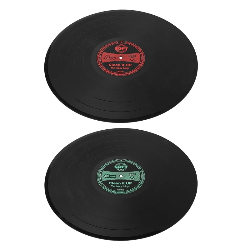 

Retro Vinyl Record Coaster Placemat Round Heat Resistant Silicone Drink Mat Home Table Tea Coffee Cup Pad Decor
