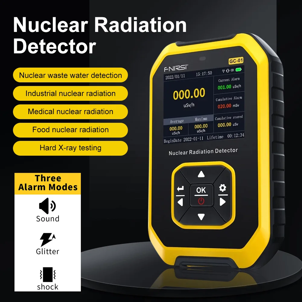 New GC01 Nuclear Radiation Detector Geiger Counter Dosimeter Professional X-rays γ-ray β-ray Detecting Tool Radioactive Tester
New GC01 Nuclear Radiation Detector Geiger Counter Dosimeter Professional X-rays γ-ray β-ray Detecting Tool Radioactive Tester