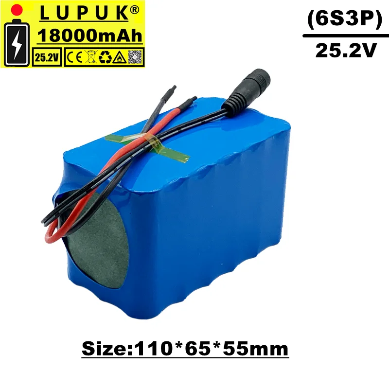 Batterie lithium - ion 24V, 6s3p, 25,2v, 18000mah, protection BMS intégrée, pour GPS, chariot de golf, vélo électrique, etc.
Batterie lithium - ion 24V, 6s3p, 25,2v, 18000mah, protection BMS intégrée, pour GPS, chariot de golf, vélo électrique, etc.