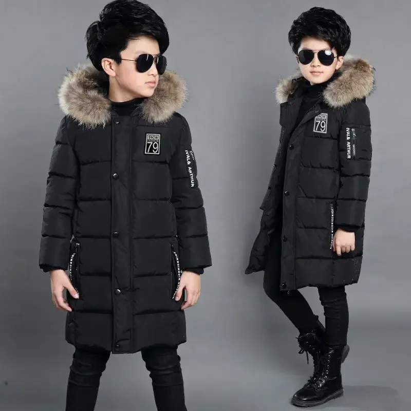 

Children Winter Down Jacket Boy clothes Thick Warm Hooded Coat Kids Parka Winter Teen clothing Outerwear snowsuit 3-14year