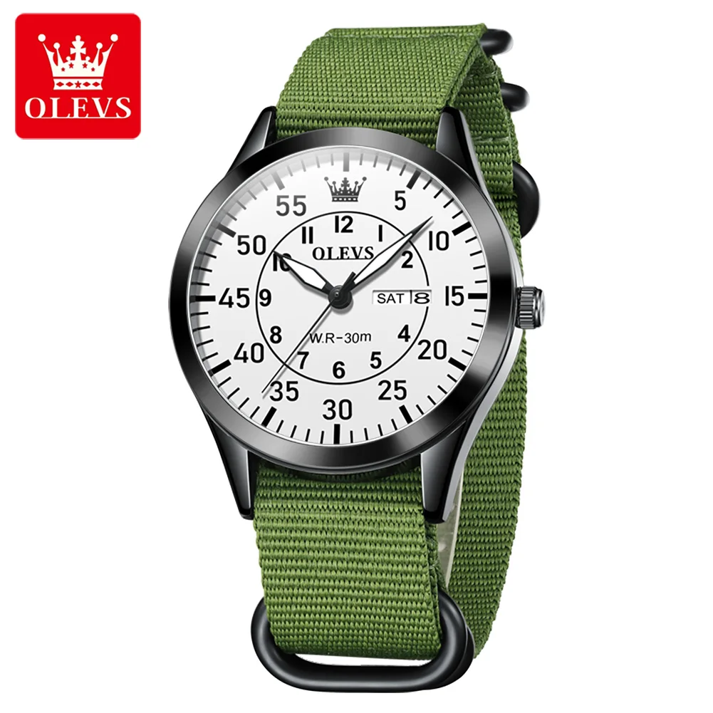 

Olevs Fashion Man Quartz Wrist watch Classic Sport Watch For Male Week Date Display 30m Waterproof Wristwatches Men's Hand Clock