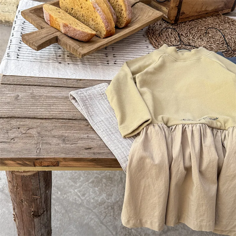 2025 Autumn Winter New Girls Long Sleeve Warm Dress Solid Children Bottoming Dress Letter Print Casual Dress Kids Cotton Clothes 15 S57c17ec6c73247699077ec5b885f35ddJ