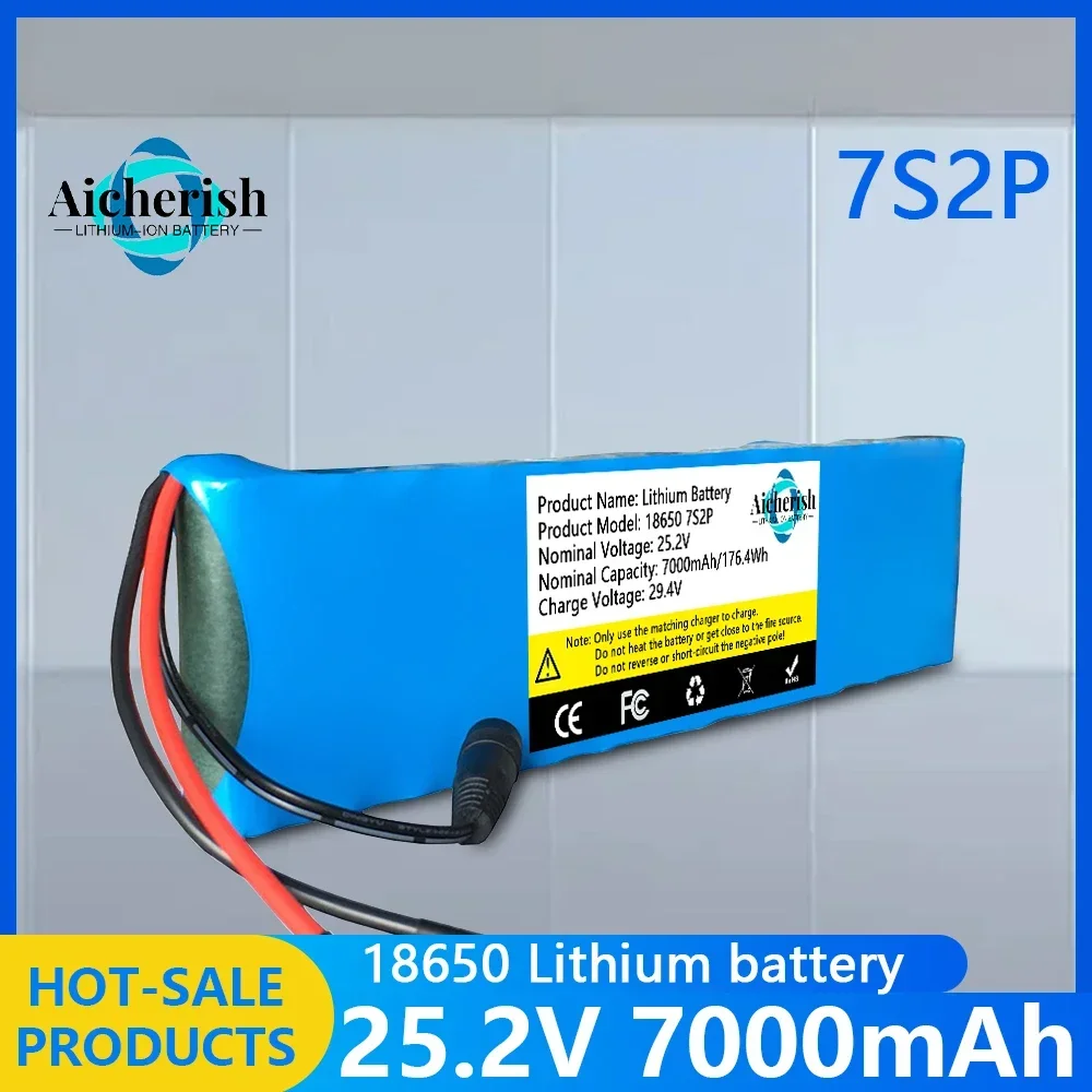 25.2V 7000mAh 7s2p 18650 Lithium ion Battery Pack 29.4V 7Ah for li-ion Electric Bicycle Moped / Electric Tool Battery
25.2V 7000mAh 7s2p 18650 Lithium ion Battery Pack 29.4V 7Ah for li-ion Electric Bicycle Moped / Electric Tool Battery