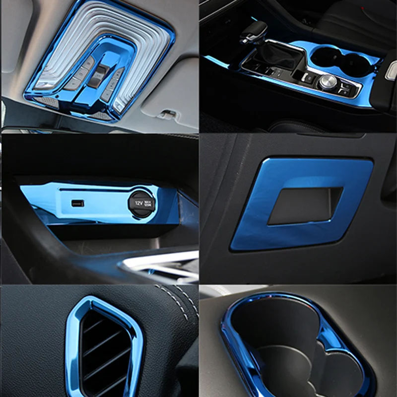 

Blue Items for Changan CS75 PLUS 2020 Interior Gear Panel Window Control Panel Stainless Steel Decorative Frame