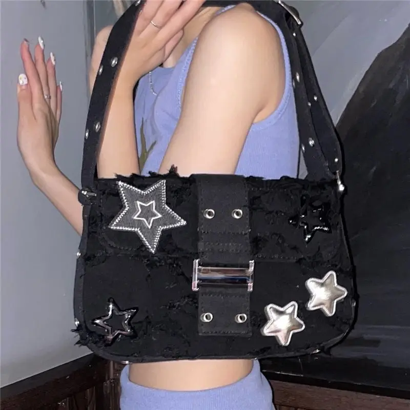 Y2K Girls Gothic Style Underarm Bags American Retro Punk Biker Shoulder Bags Women Niche Design Casual Travel Shopping Handbags
Y2K Girls Gothic Style Underarm Bags American Retro Punk Biker Shoulder Bags Women Niche Design Casual Travel Shopping Handbags