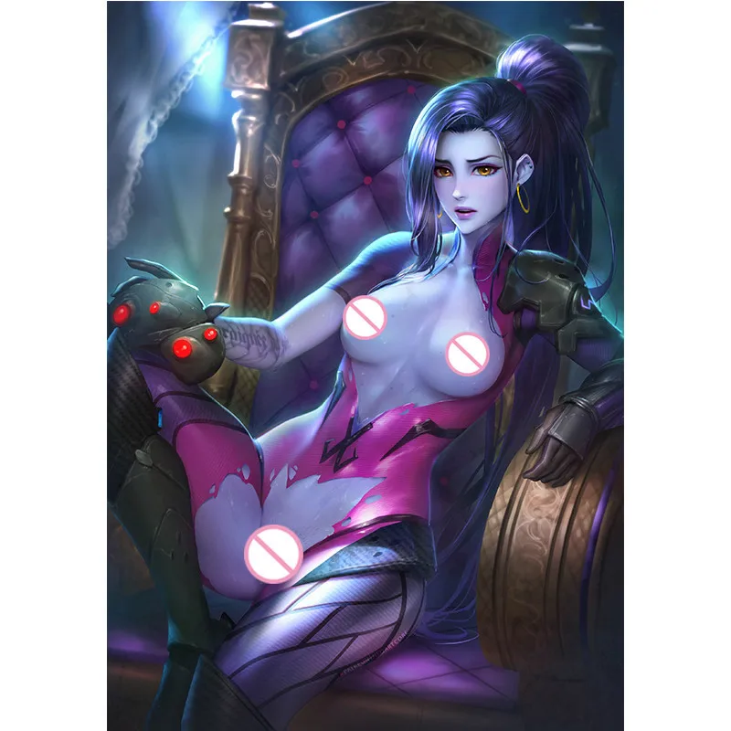 Печать игры overwatch Widowmaker голая сексуальная девушка искусство холст постер на