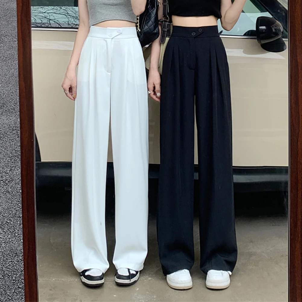 Comfortable Womens Pant Straight Trousers High Waist Office Casual Pant Solid Color Straight Trousers Summer Thin
Comfortable Womens Pant Straight Trousers High Waist Office Casual Pant Solid Color Straight Trousers Summer Thin
