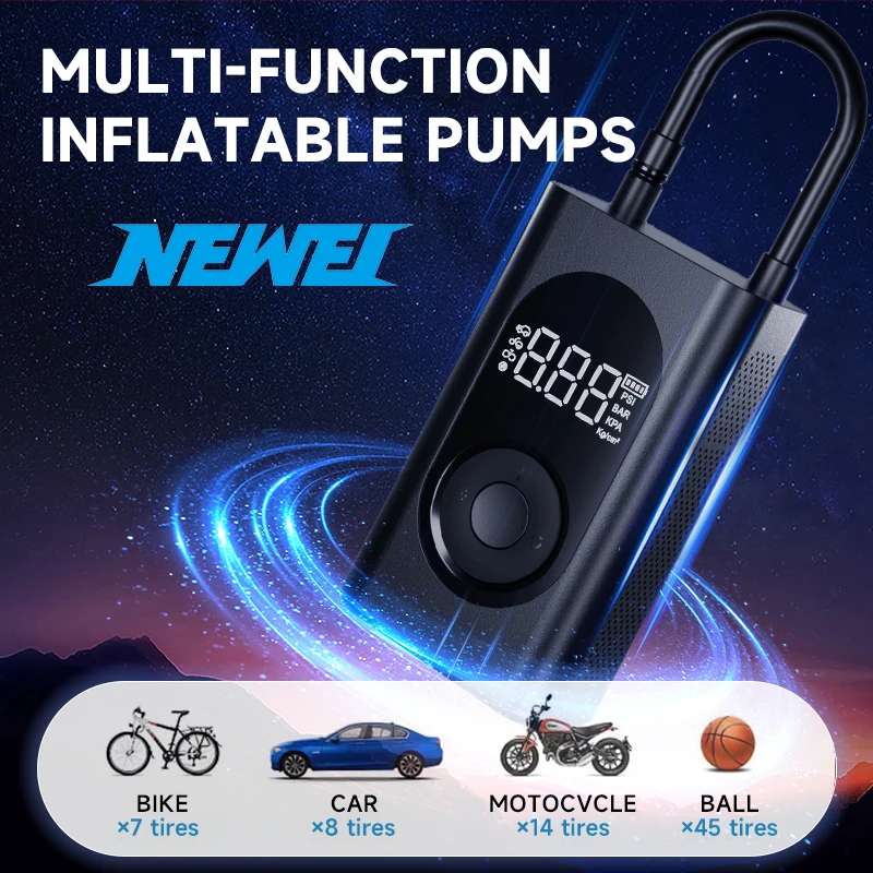 

RICH AGE 4000mAh 150PSI Portable Air Compressor Car Tire Inflator Wireless Tire Inflator Pump for Car Motorcycle Bicycle