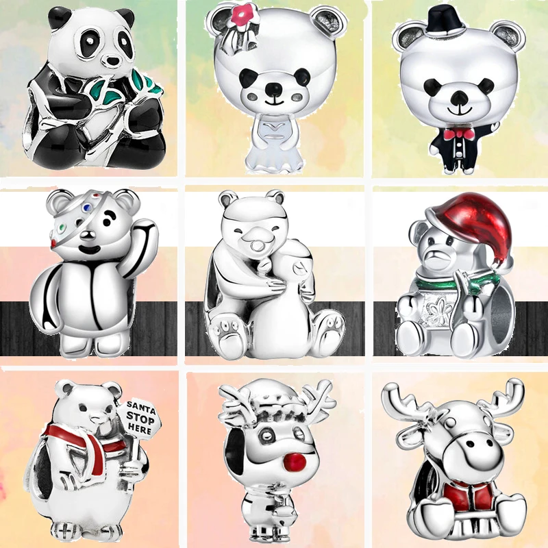 2022 New Silver Color Hugs Polar Bears Pandas Reindeer Fashion Beads Fit Original Pandora Charm Bracelet DIY Jewelry Accessories
2022 New Silver Color Hugs Polar Bears Pandas Reindeer Fashion Beads Fit Original Pandora Charm Bracelet DIY Jewelry Accessories