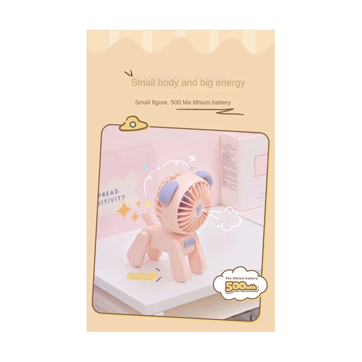 Mini Desktop Decoration Fans Cute Pet Deer Rechargeable USB Small Electric Fan Student Dormitory Decoration Fan Yellow
Mini Desktop Decoration Fans Cute Pet Deer Rechargeable USB Small Electric Fan Student Dormitory Decoration Fan Yellow