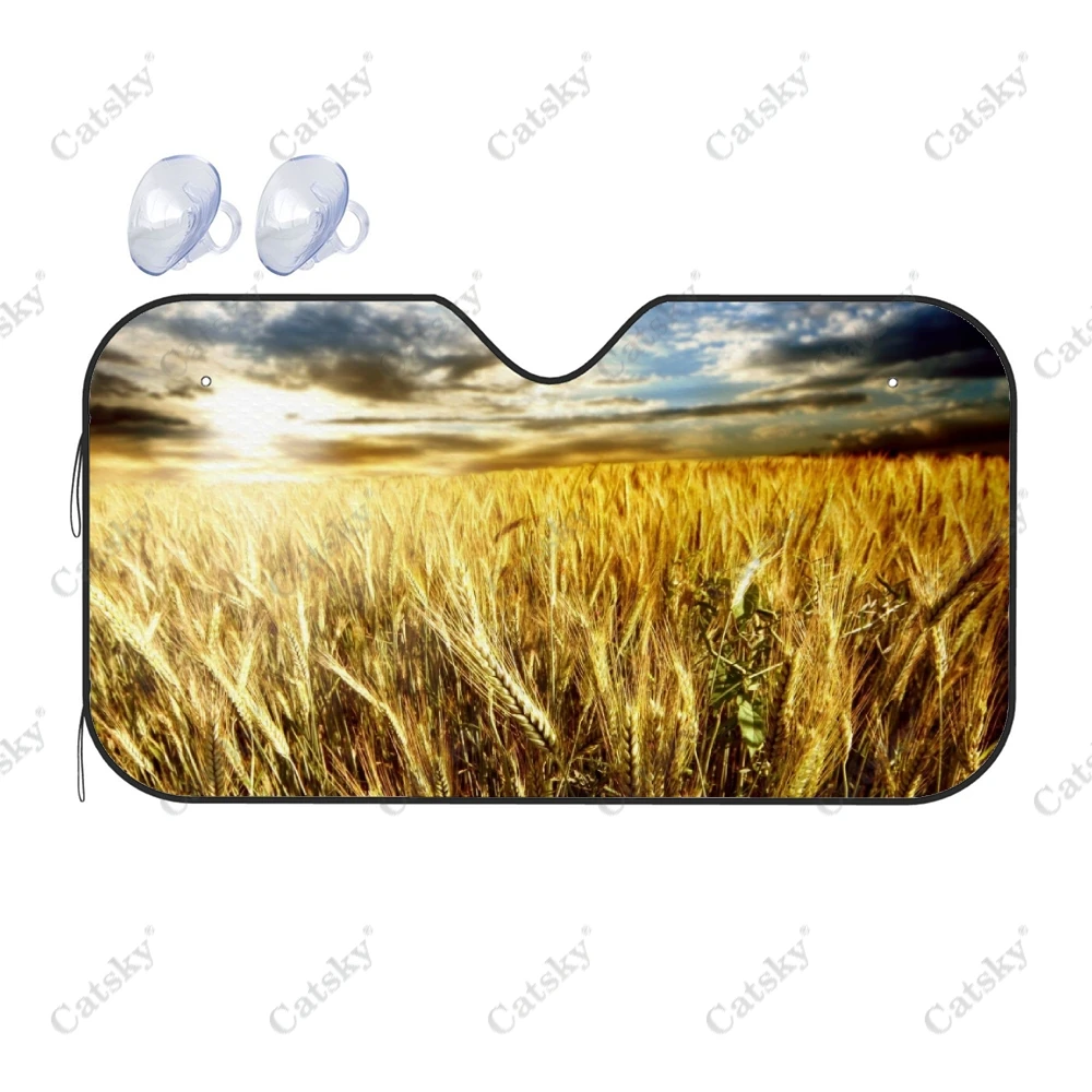 

Gold Wheat Field Car Interior Accessories Front Windshield Sunshade Foldable Sunvisor Protect UV Sunshades Visor Shield for SUV