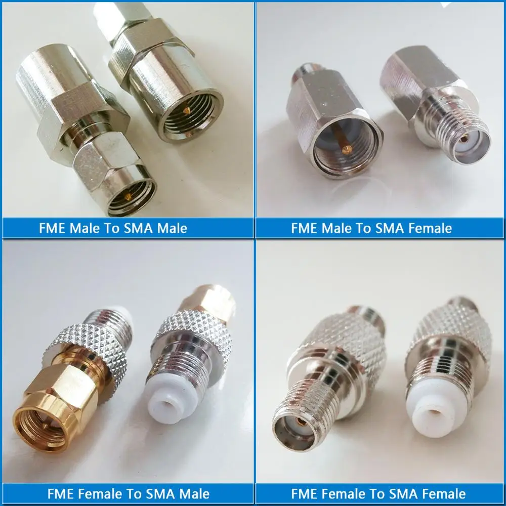 1X Pcs Kit Set Adapter FME Male & Female To SMA Male & Female Cable Connector Socket FME - SMA Straight Coaxial RF Adapters
1X Pcs Kit Set Adapter FME Male & Female To SMA Male & Female Cable Connector Socket FME - SMA Straight Coaxial RF Adapters