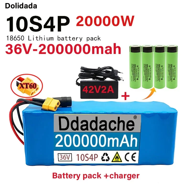 100%original New 36V 10s4p 200Ah 20000W large capacity 18650 lithium battery pack bicycle with BMS XT60 plug free shipping 18650
100%original New 36V 10s4p 200Ah 20000W large capacity 18650 lithium battery pack bicycle with BMS XT60 plug free shipping 18650