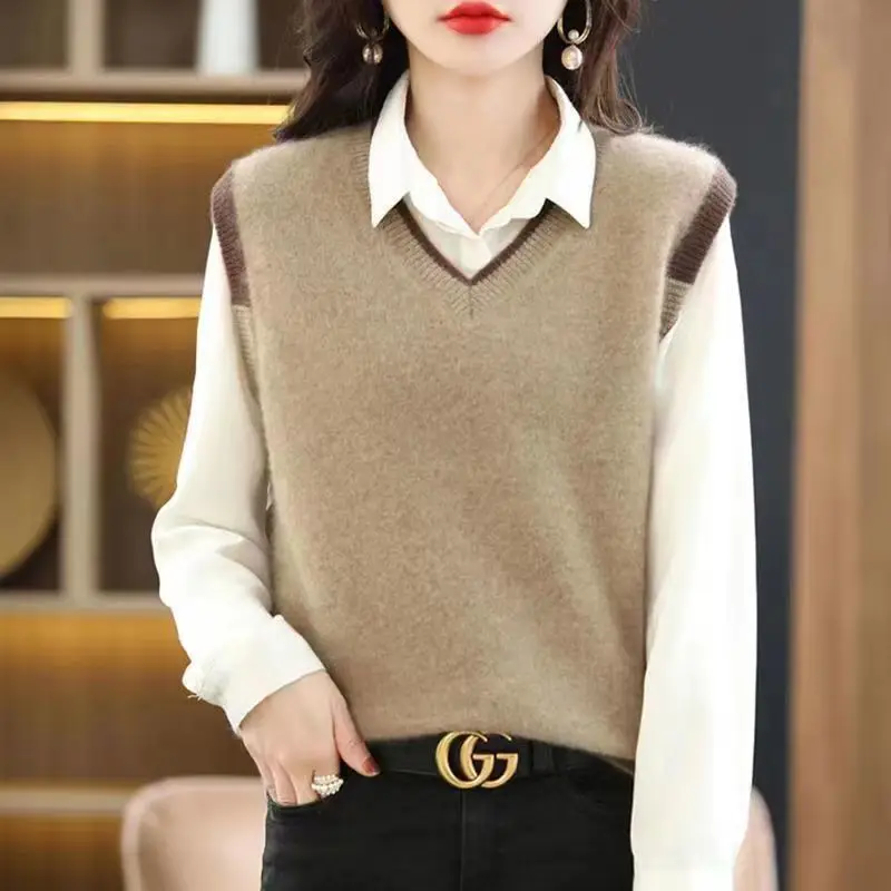 Korean Style Sweater Vest Women Elegant Fashion All-match StreetWear Spring New Female Clothing Leisure Knitting V Neck Pullover
Korean Style Sweater Vest Women Elegant Fashion All-match StreetWear Spring New Female Clothing Leisure Knitting V Neck Pullover
