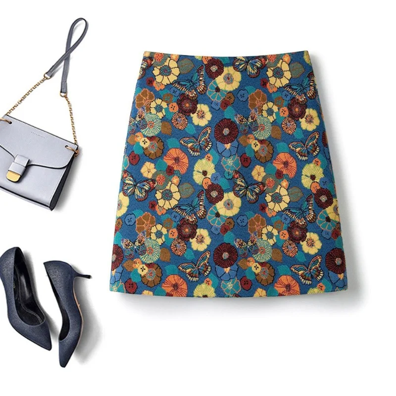 Yarn-dyed Jacquard A-line Halfskirt 2023 Spring and Autumn Flower Butterfly Embroidery High Waist Wrapped Hip Short Skirt Women
Yarn-dyed Jacquard A-line Halfskirt 2023 Spring and Autumn Flower Butterfly Embroidery High Waist Wrapped Hip Short Skirt Women