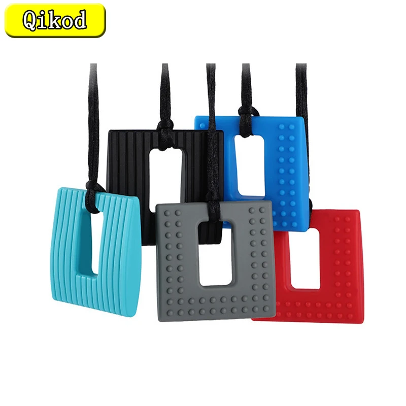 Square Textured Chew Necklace Silicone Teether Baby Teething Pendant Chewelry Sensory Therapy Toys for Autism ADHD Special Needs
Square Textured Chew Necklace Silicone Teether Baby Teething Pendant Chewelry Sensory Therapy Toys for Autism ADHD Special Needs