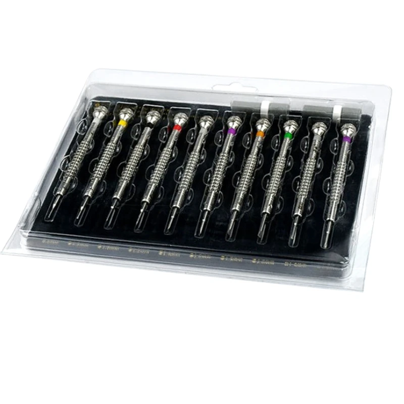 

AT35 10Pcs Steel Precision Screwdriver Kit, 10PCS Spare Blades, Watchmaker Repair Tools, Screwdrivers For Horology