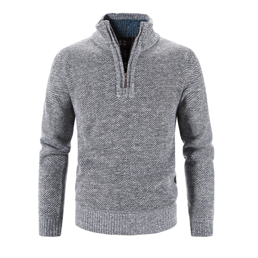 Fashion Men's Fleece Thicker Sweaters Knitwear Stand Collar Winter Warm Solid Color Pullovers Tops Slim Knitted Sweater Male
Fashion Men's Fleece Thicker Sweaters Knitwear Stand Collar Winter Warm Solid Color Pullovers Tops Slim Knitted Sweater Male