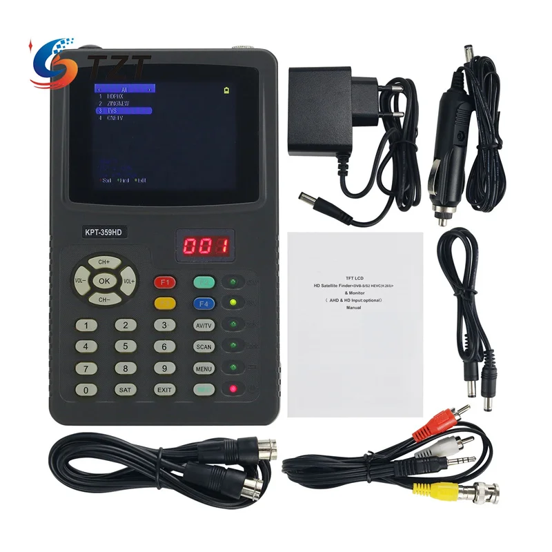 TZT KPT-359HD 3,5 "ручной спутниковый искатель, прибор для поиска спутникового сигнала и монитор (с ТВ и AV входом)
TZT KPT-359HD 3,5 "ручной спутниковый искатель, прибор для поиска спутникового сигнала и монитор (с ТВ и AV входом)