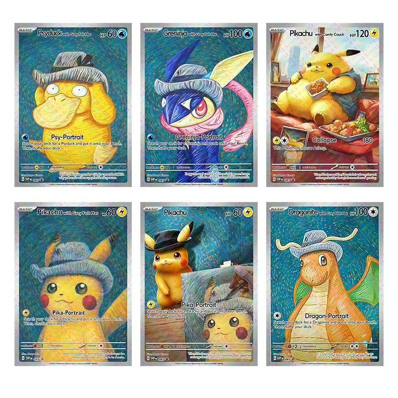 Pokemon Star Flash Card PTCG Van Gogh Museum Pikachu Charizard with Grey Felt Hat Greninja Pika Trainer Collection Card Toy Gift
Pokemon Star Flash Card PTCG Van Gogh Museum Pikachu Charizard with Grey Felt Hat Greninja Pika Trainer Collection Card Toy Gift
