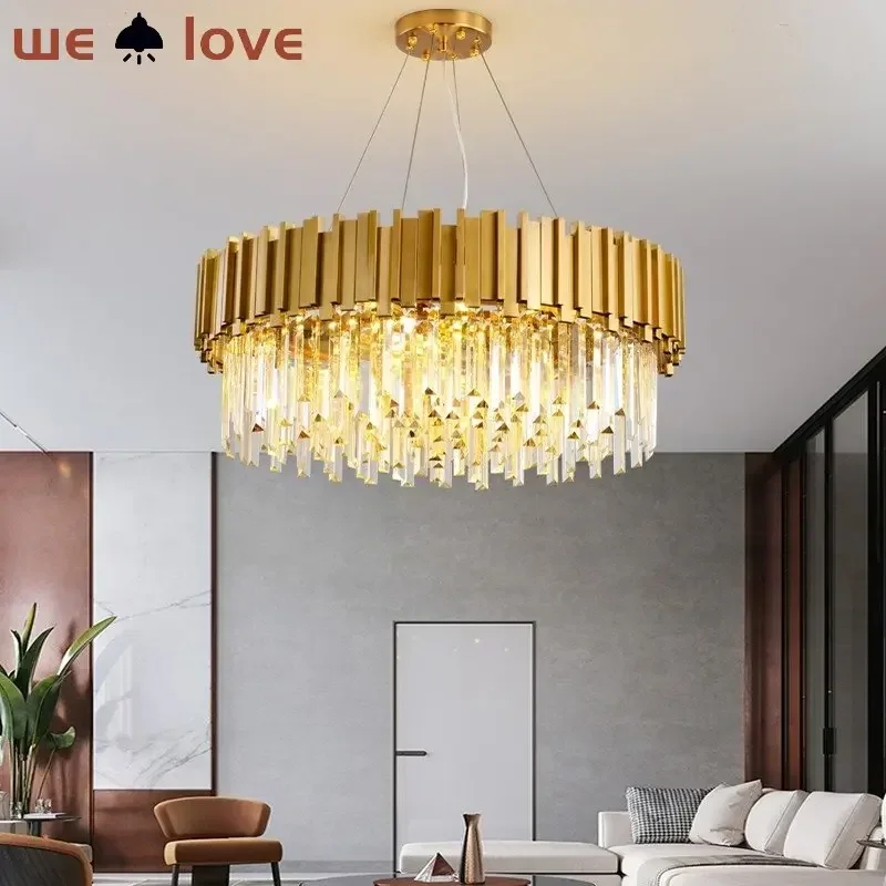 Modern Luxury Gold Crystal Chandelier Lighting Led Ceiling Pendant Light Fixture Living Room Hotel Hall Art Decor Hanging Lamp
Modern Luxury Gold Crystal Chandelier Lighting Led Ceiling Pendant Light Fixture Living Room Hotel Hall Art Decor Hanging Lamp